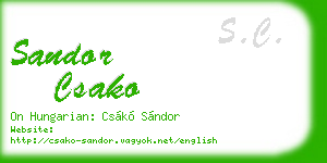 sandor csako business card